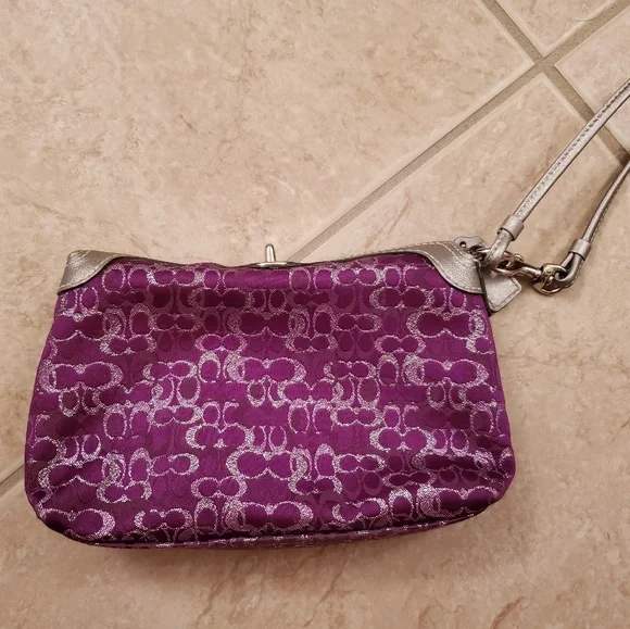 Purple and Silver Wristlet Clutch - Picture 2 of 3